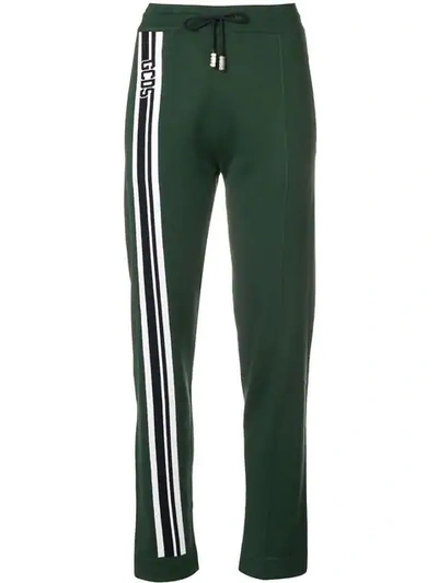 Gcds Logo Stripe Sports Trousers In Green
