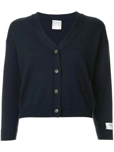 We11 Done Classic Cardigan In Blue