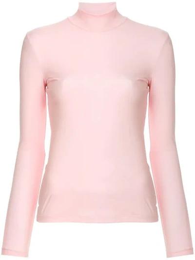 We11 Done Jersey Turtleneck Top In Pink