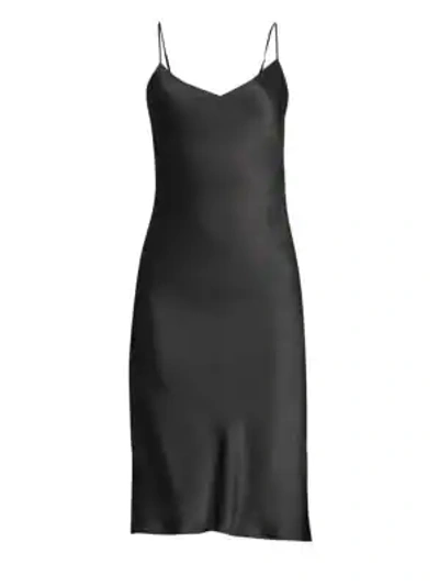 L Agence Jodie Silk Slip Dress In Black