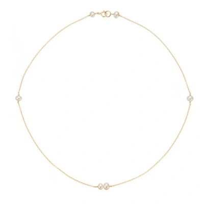Lily & Roo Gold Six Pearl Choker Necklace