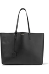 Saint Laurent Shopper Large Textured-leather Tote In Black