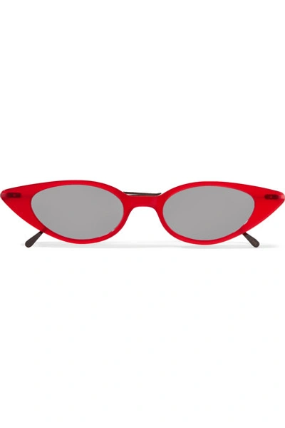 Illesteva Marianne Cat-eye Acetate And Gunmetal-tone Sunglasses In Red