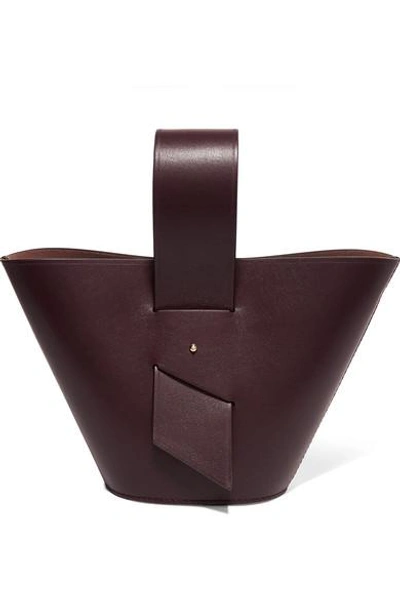 Carolina Santo Domingo Amphora Mini Leather Tote In Burgundy