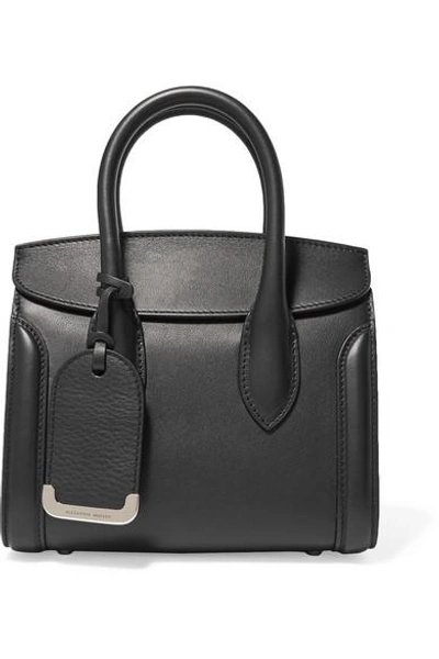 Alexander Mcqueen Heroine Small Leather Tote In Black