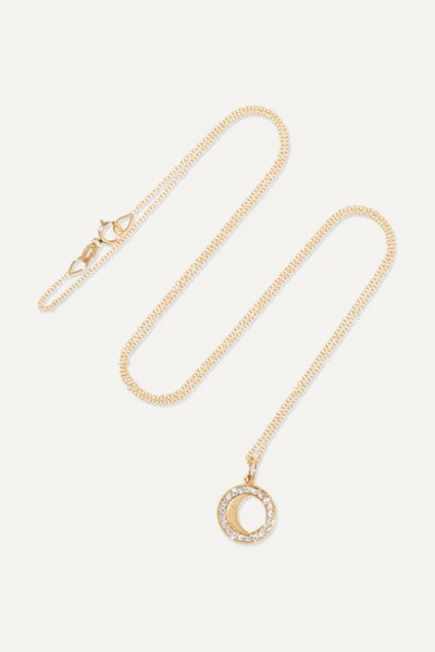Andrea Fohrman Waning Gibbous Moon 18-karat Gold Diamond Necklace