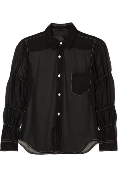 Comme Des Garçons Comme Des Garçons Georgette Shirt In Black