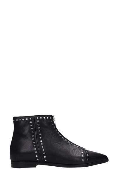Janet & Janet Black Leather Ankle Boots