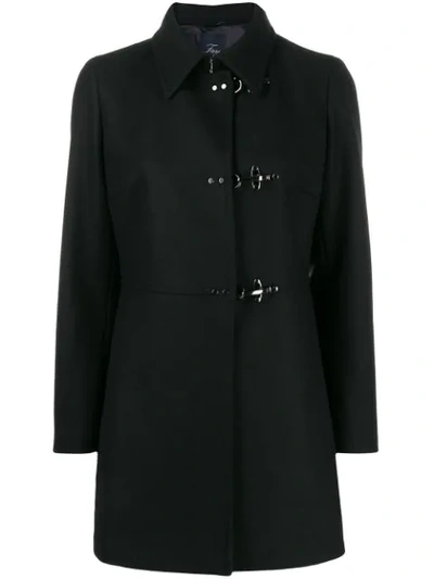 Fay Single Breasted Duffle Coat In Black