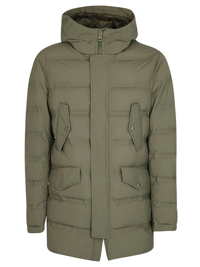 Kired Buttoned Pocket Padded Jacket In Militare
