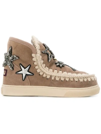 Mou Star Embellished Boots - Neutrals