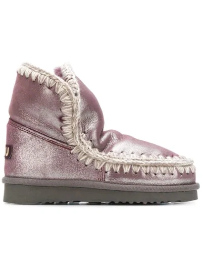 Mou Embroidered Eskimo Boots - Pink