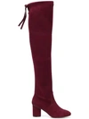 Stuart Weitzman Helena Cabernet Boots In Red