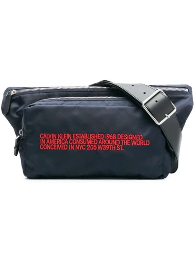 Calvin Klein 205w39nyc Embroidered Belt Bag In Blue