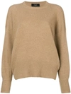 Maison Flaneur Crew Neck Sweater In Brown