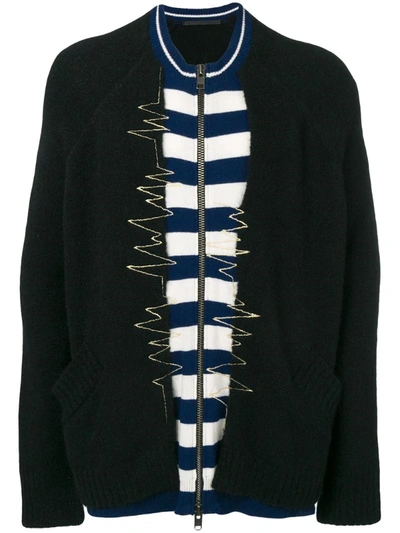 Haider Ackermann Layered Zipped Jumper In Black