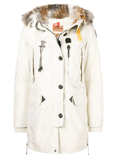 Parajumpers Buttoned Hooded Parka In Neutrals