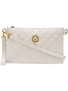 Versace Quilted Medusa Clutch Bag In White