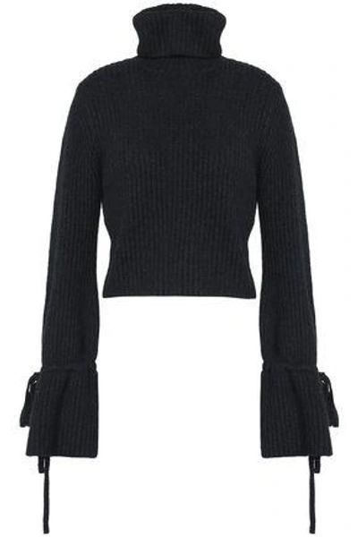 A.l.c . Woman Ribbed Merino Wool-blend Turtleneck Sweater Charcoal