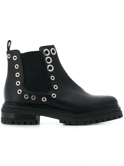 Sergio Rossi Crystal Moon Boots In Black