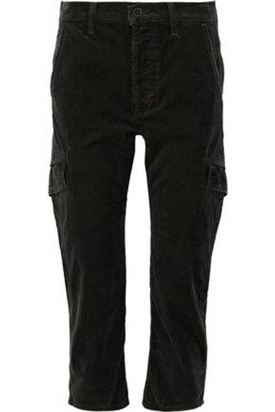 Vince Woman Cropped Cotton-corduroy Straight-leg Pants Black