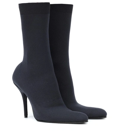 Balenciaga Stretch-jersey Ankle Boots In Grey
