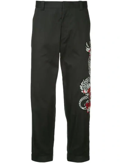 Ports V Embroidered Trousers In Black