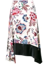 Tory Burch Asymmetric Floral Skirt In Midnight Happy Times/892
