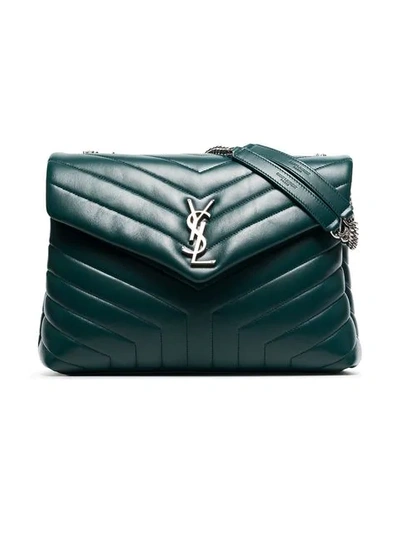 Saint Laurent Green Loulou Quilted Leather Shoulder Bag In Green