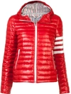 Thom Browne Red Hooded Zip-up Jacket