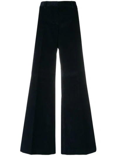 Alberto Biani Corduroy Palazzo Trousers In Blue