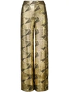 Sally Lapointe Lurex Knit Palazzo Pants - Metallic