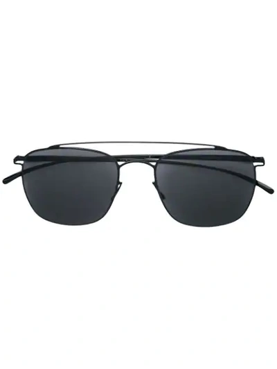 Mykita Dark Aviator-style Sunglasses In Black