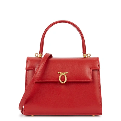 Launer Viola Mini Red Leather Top Handle Bag