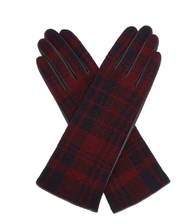 Sonia Rykiel Tartan Wool And Leather Gloves In Multi