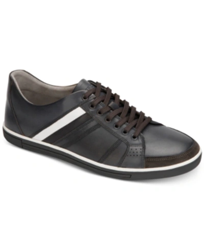 Kenneth Cole Men's Initial Leather Sneakers Men's Shoes In Dark Grey