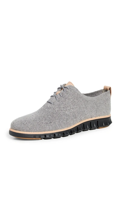 Cole Haan Zerogrand Stitchlite(tm) Water Resistant Wool Oxford In Ironstone Wool/ Black