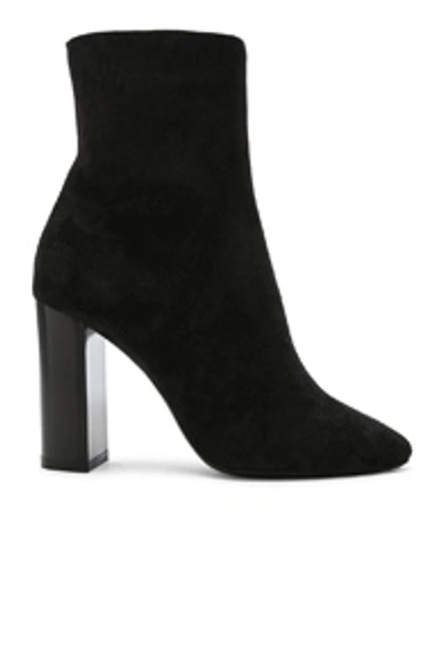 Saint Laurent Suede Ankle Boots In Black