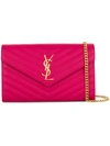 Saint Laurent Monogram Logo Shoulder Bag In Pink