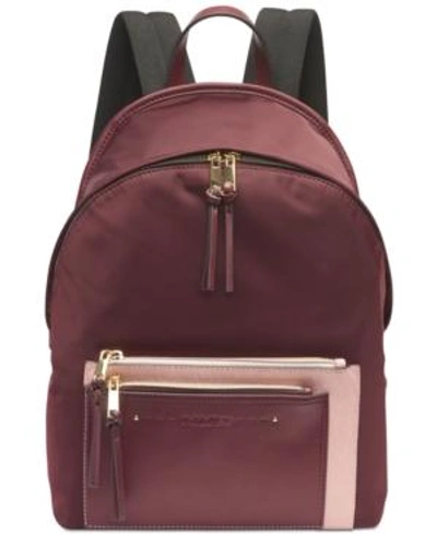 Calvin Klein Lisa Nylon Backpack In Merlot Combo
