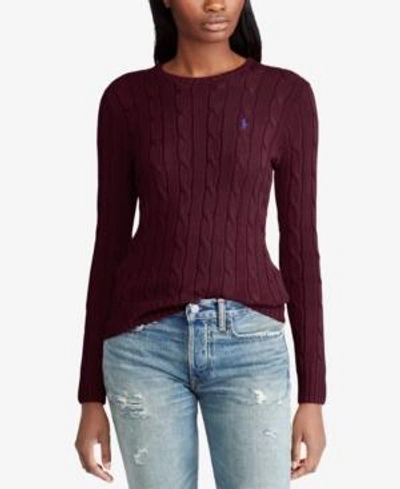 Polo Ralph Lauren Cable-knit Cotton Sweater In Elderberry