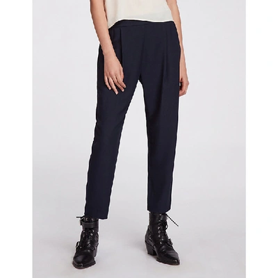 Allsaints Aleida Tapered Woven Trousers In Ink Blue