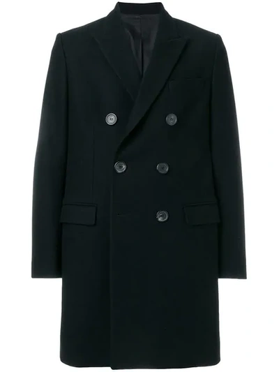 Ami Alexandre Mattiussi Double Breasted Coat In 001 Black