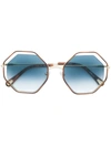 Chloé Cut-out Round-frame Sunglasses In Brown