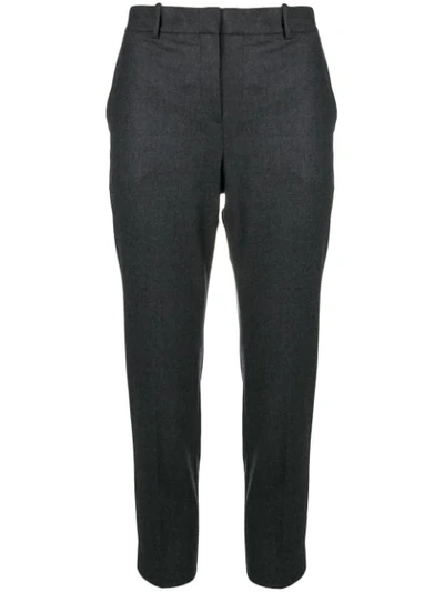 Theory Creased Cropped Trousers - Grey