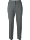 Theory Creased Cropped Trousers In Grey