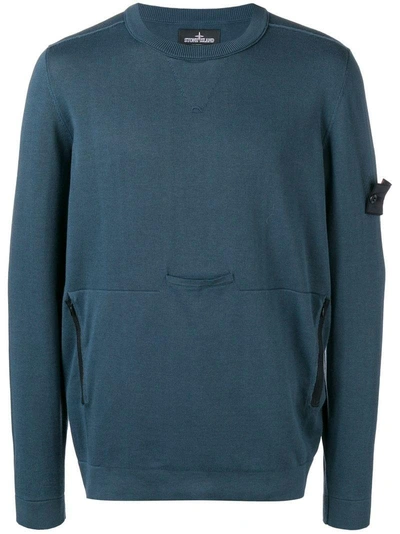 Stone Island Shadow Project Zipped Pocket Sweater In Blue