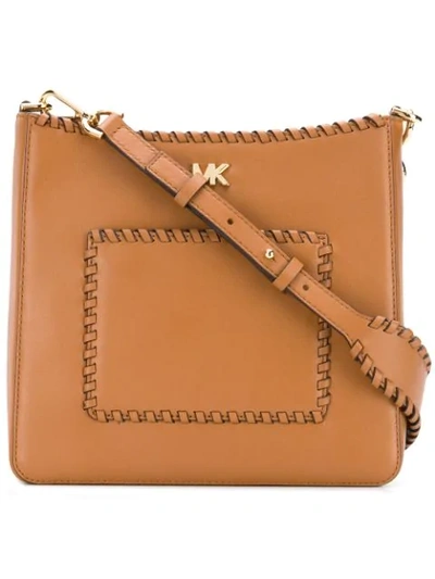 Michael Michael Kors Gloria Whipstitched Messenger Bag In Brown