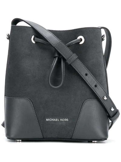 Michael Michael Kors Cary Leather Bucket Bag In Blue