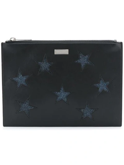 Stella Mccartney Star Embroidered Clutch - Black